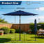 Parasol de patio avec bouton-poussoir inclinable et manivelle-75240181-75240182