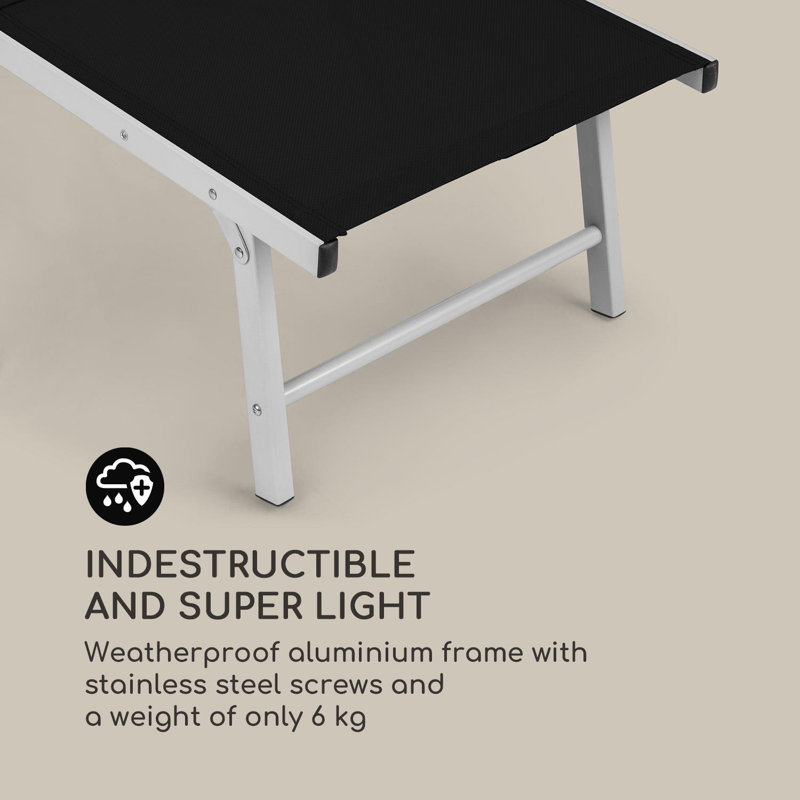 147cm Long Reclining Single Chaise, Black