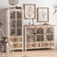 Blanc + vitrines en bois massif Burlywood