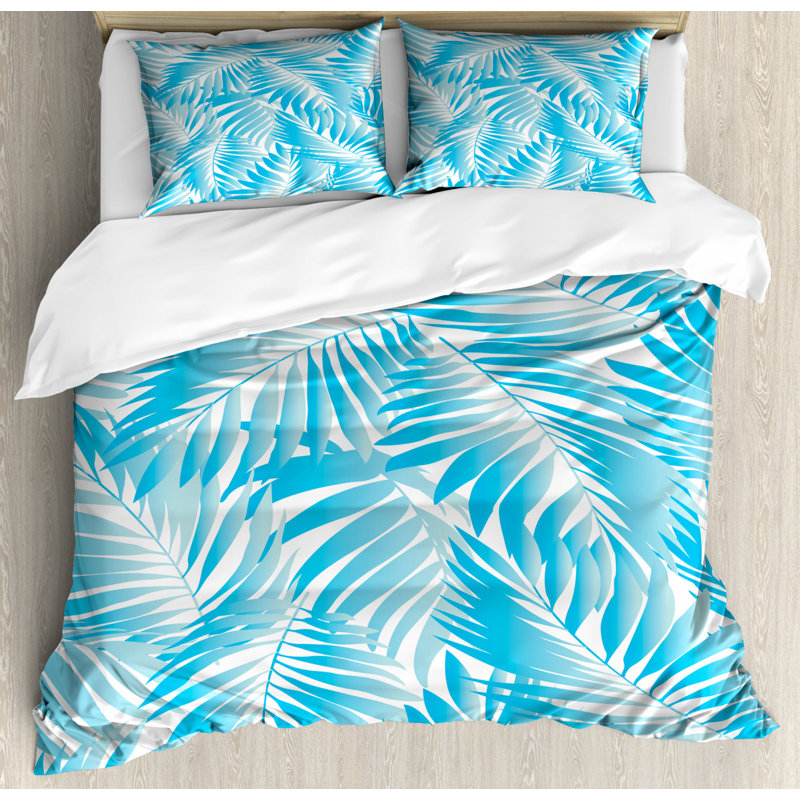 Coastal Polyester Floral Duvet Cover