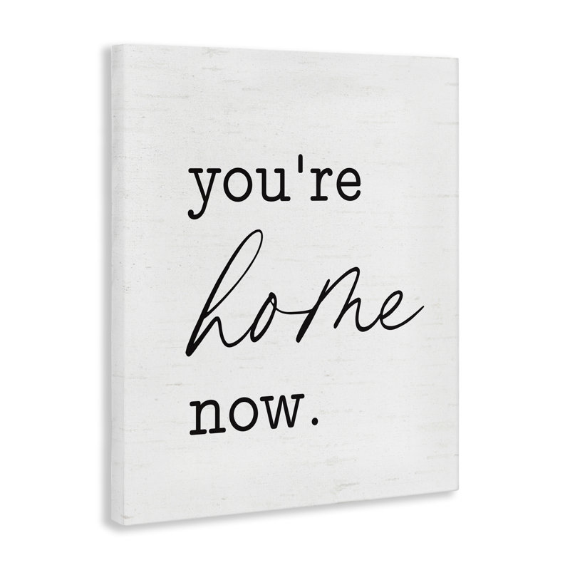 «You Home Home», art mural sur toile par lettré et doublé, H 40 po x l 30 po