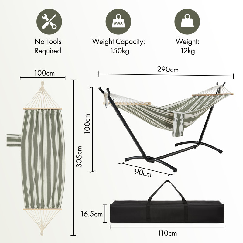 Ibiza Stipe Garden Hammock With Frame