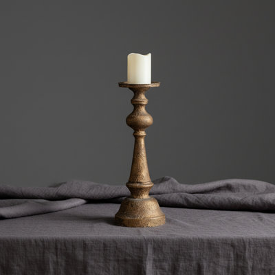Bougeoir bronze, bougeoir pilier bronze