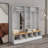 White Wide Design Coat Rack With Storage Bench, Simple Shoe Cabinet With Cube Storage Rack And Shelves, Multifunctional Coat Rack With 8 Hooks For Entryway And Foyer
