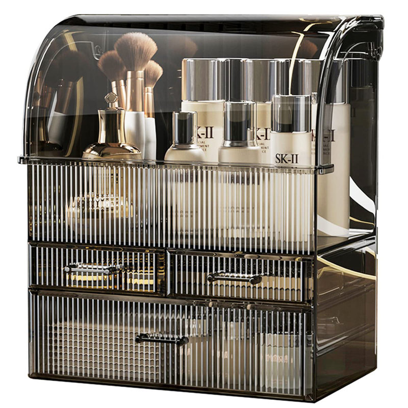 Chantea Plastic Makeup Organiser, Black