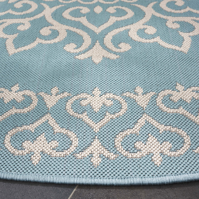 Frankee Performance Floral Indoor/Outdoor Area Rug, Round 6'7"