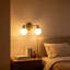 Modern Gold 2-Light Vanity Light Over Mirror, Mid Century Wall Sconce with Milky White Frosted Glass Shade for Toilet Bedroom