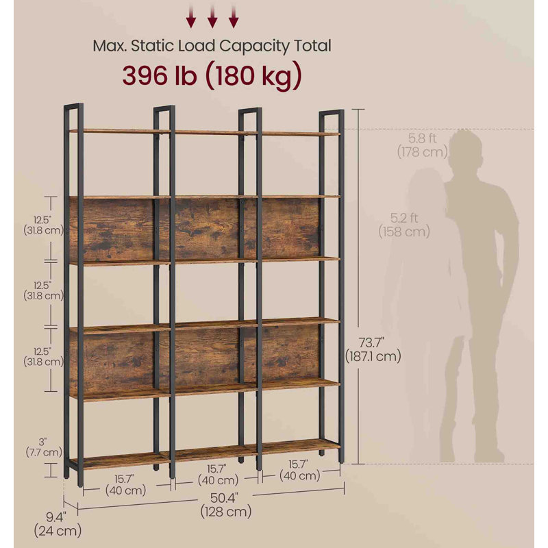 187cm H x 128cm W Metal Bookcase