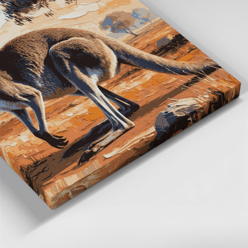 Faune, art mural sur toile brun kangourou, H 32 po x l 32 po