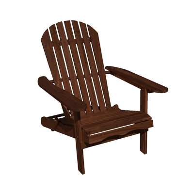 34.4" W Rustic Adirondrack Chair, Dark Brown