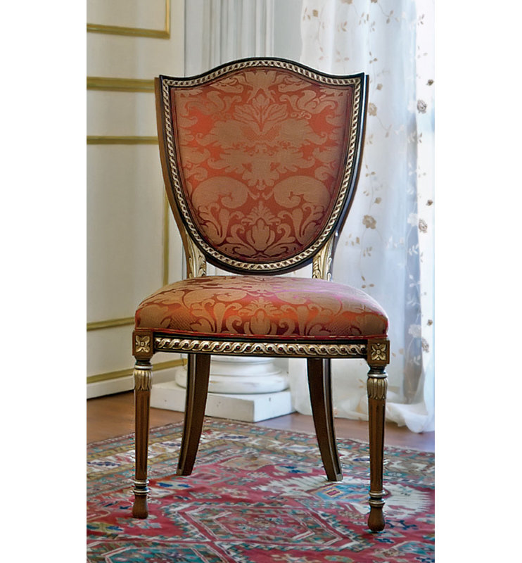 Side Chair in Brown/Red