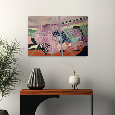 Carousel in Marbella Colorful Contemporary Tiger Horse Architecture Wall Art Print 1 Piece Wrapped Canvas Wall Art