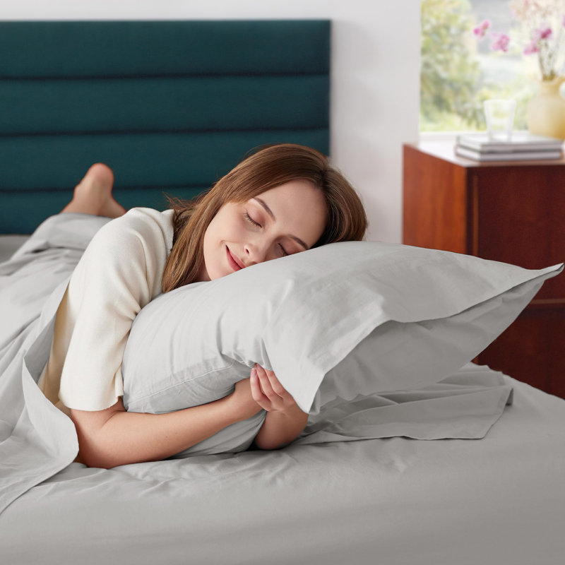 Bedsure 100% Cotton Bed Sheets with Deep Pocket Up to 16", Twin Sheet Set with 1 Pillowcases, Taupe