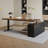 Brown + Black Rectangular Solid Wood desks-738176594-738176592
