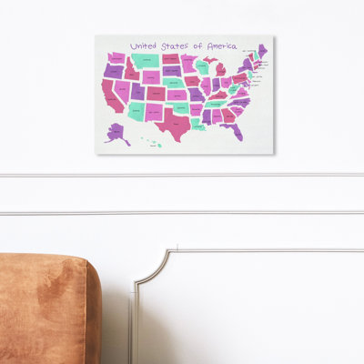 Kliebert USA Map 4 Graphic Art Print