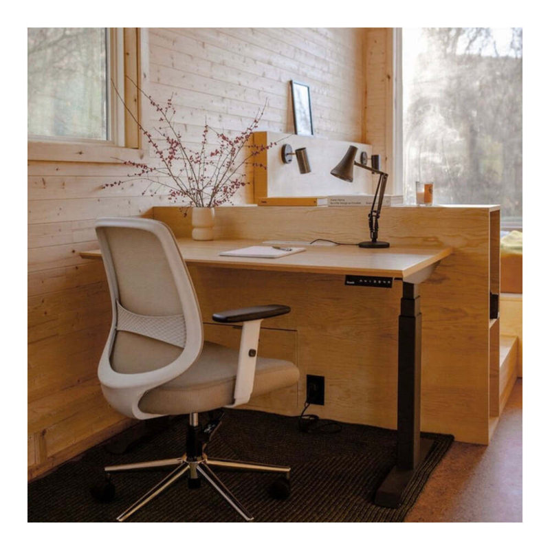 Standing Desk, Charcoal, Walnut, 52" H x 48" W x 30" D