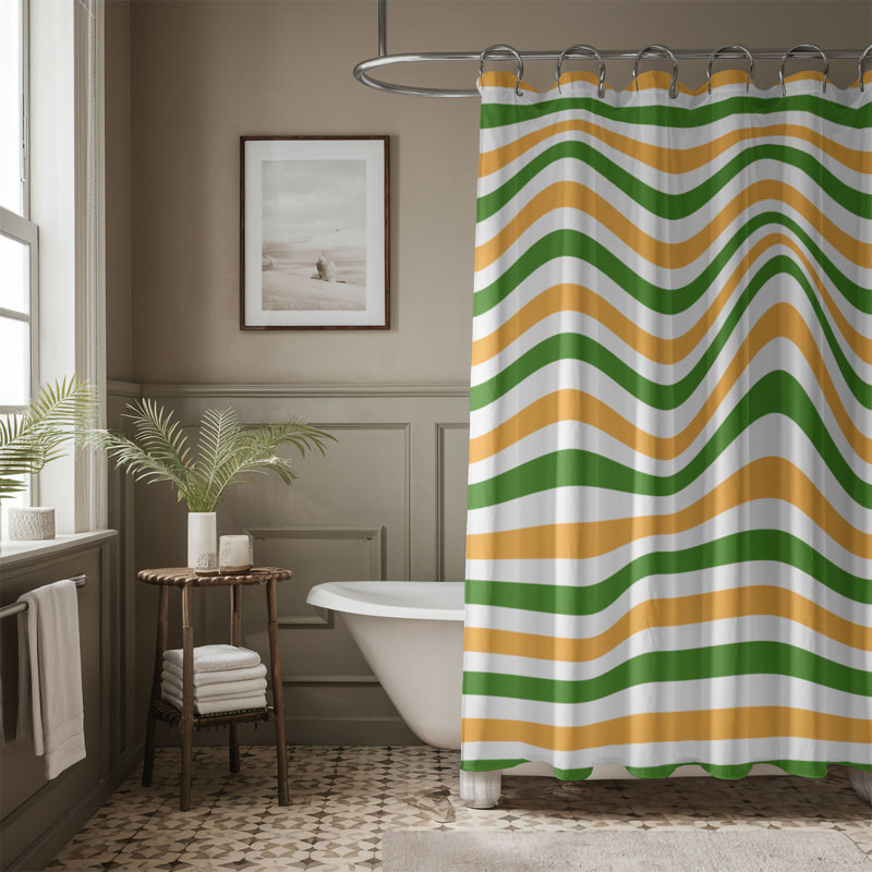 Rideau de douche orange vert - qualité supérieure 151, H 74 po x l 71 po