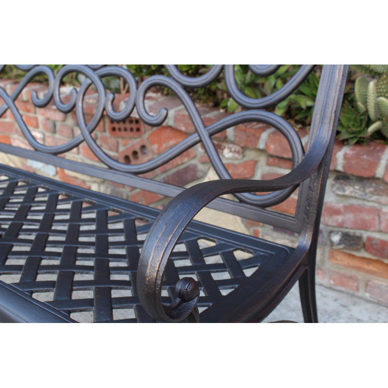 Banc de parc en aluminium coulé Mcgarity, H 34,5 po x l 49,5 po x P 25,25 po
