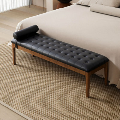 Banc de bout capitonné de 66 po à l'extrémité du lit, banc de fenêtre rembourré en polyuréthane pour le couloir du salon de la chambre à coucher
