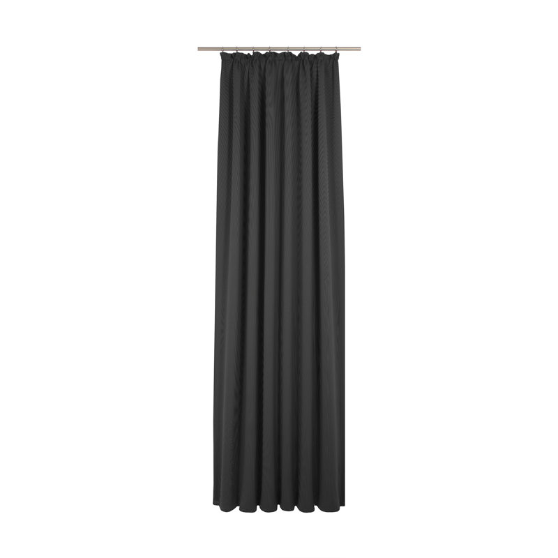 Yvette Pencil Pleat Blackout Single Curtain, Black, 145cm Width x 225cm Drop