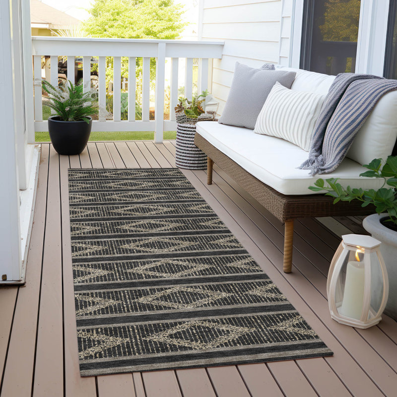  Machine Washable Indoor/Outdoor Chayden ACN1029 Purple Rug, Runner 2'3" x 7'6"