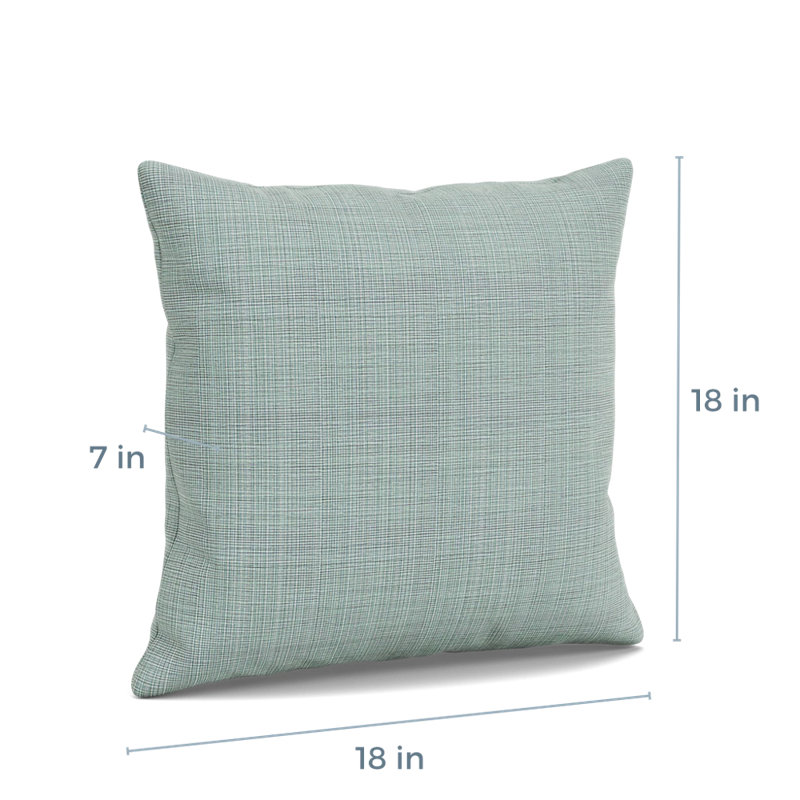 Coussin décoratif Darsey, Chambray écume de mer, 18 po carré