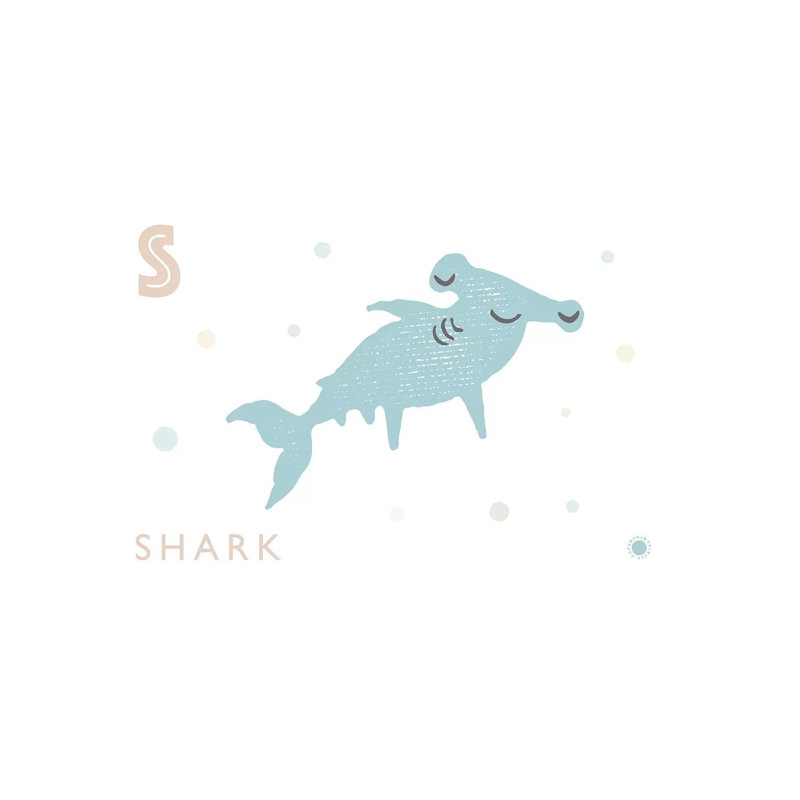 Requin - imprimé, Pas de tapis, H 18 po x l 26 po x P 1,5 po, Toile tendue