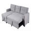 Upholstered Pull Out Sectional Sofa With Chaise-404542357