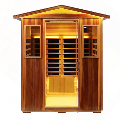 4-Person Outdoor Far-Infrared Wooden Sauna Room