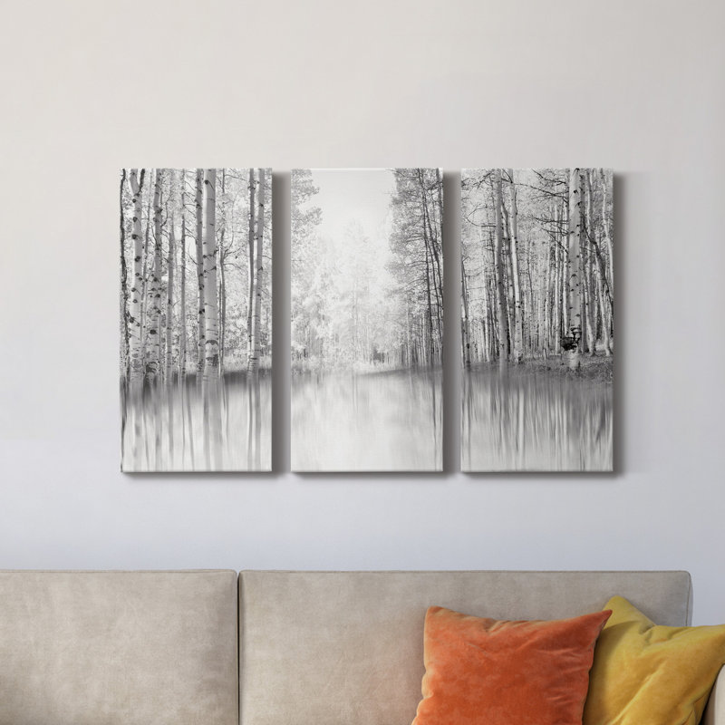 Aspen Reflection - Photographie de toile tendue 3 pièces, H 18 po x l 36 po x P 1 po
