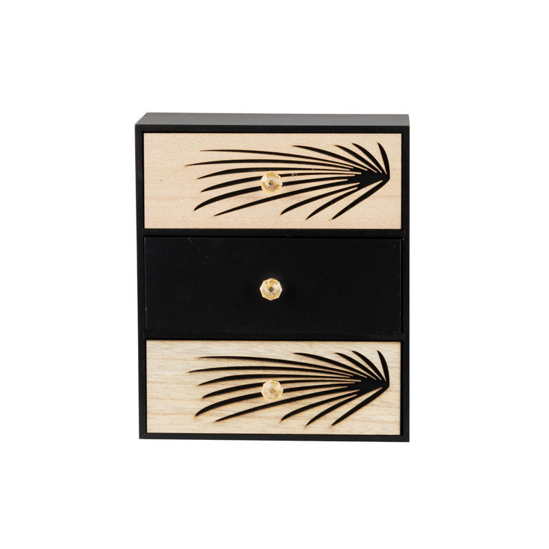 Carving Jewellery Box, Black/Natural