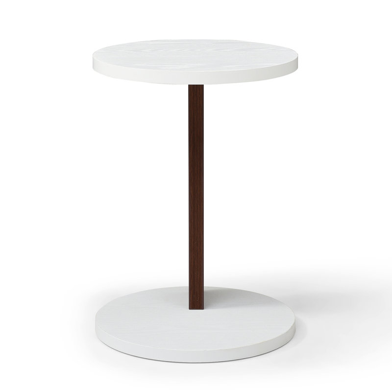 Table de bout en forme de C, petite table d'appoint pour canapé, table de canapé avec cadre en bois pour le salon, la chambre à coucher, le chevet, rustique