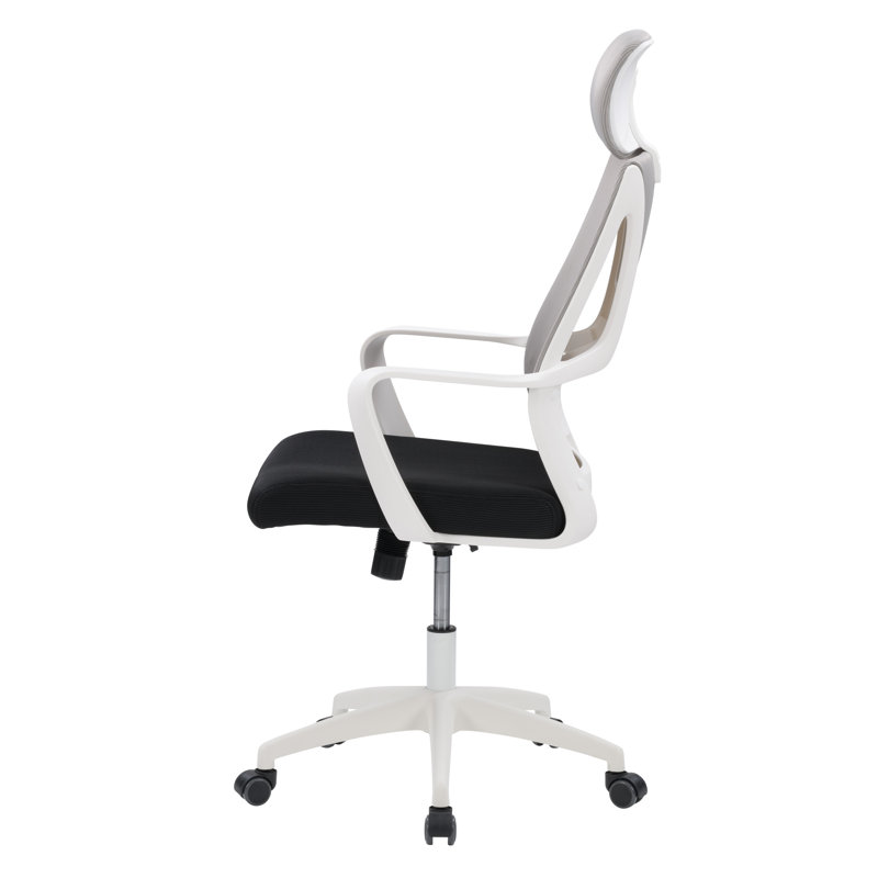 ErgoComfort 24" Swivel Mesh Office Chair with Lumbar Support, Gray and Black