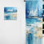 Bleu et beige Jacey Tranquility Beach II - Rideau minimaliste côtier - Velours obscurcissant - 1 panneau-209860899