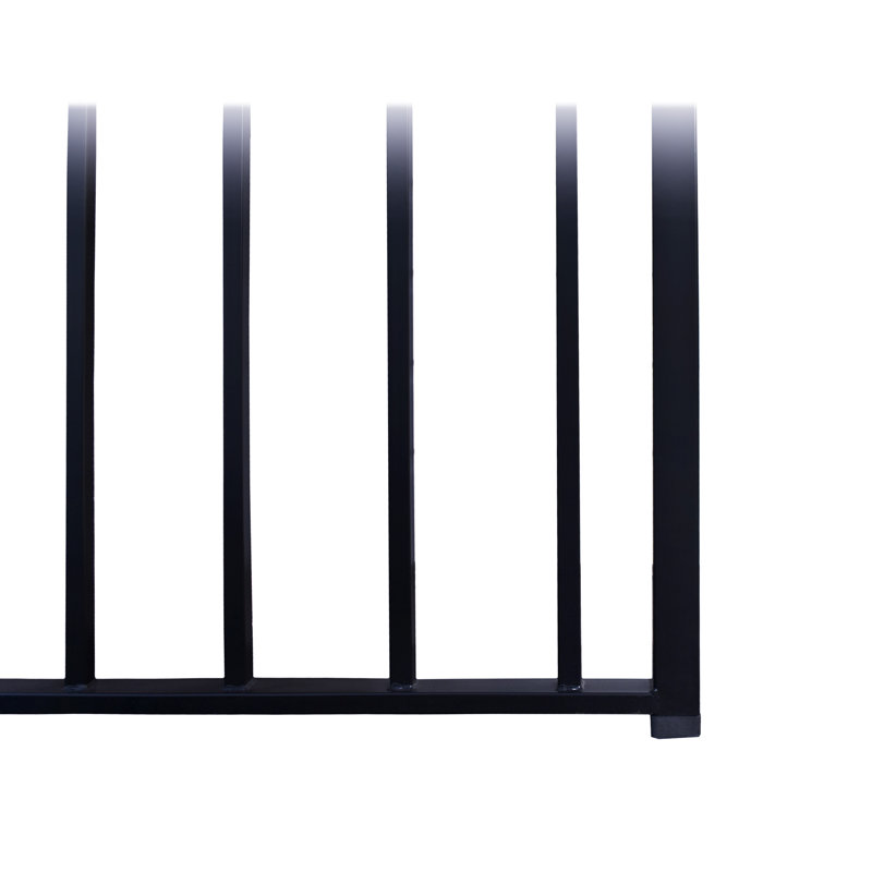 Madrid Style Black Steel Single Swing Driveway Gate 12 x 6 ft