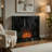LED Fireplace With Timer, Adjustable Brightness, Black Mirrored Glass 47 Inch