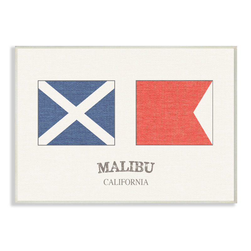 « malibu nautique flags », impression, Plaque murale, 10 po x 15 po