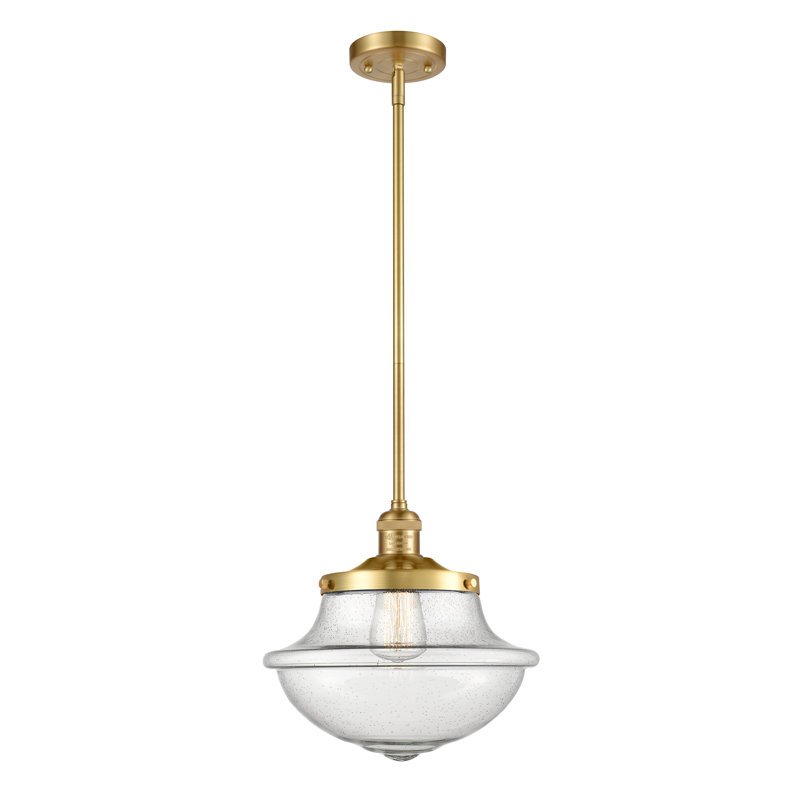 Luminaire suspendu simple à 1 lumière Baptiste, Ampoule non incluse, Grainé, Or satiné