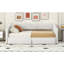 Beige, lit de jour rembourré, très grand lit simple, tiroirs de rangement, excellente expérience d'assise, lattes en bois pour matelas extensibles, rembourré, dossier et support de soutien ergonomique très grand, tissu doux