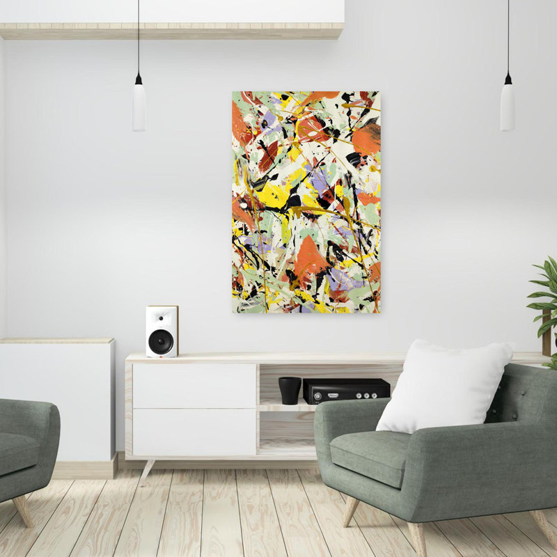 Art contemporain contemporain abstrait coloré, H 36 po x l 24 po