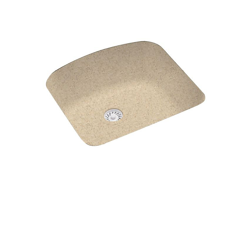 21'' L Single Bowl Solid Surface Kitchen Sink, Bermuda Sand
