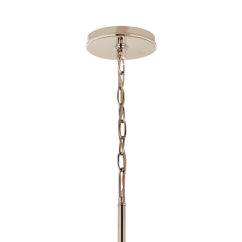 Lustre classique / traditionnel en acier à intensité variable , 6, Nickel poli, H 22,25 po x l 42 po x P 42 po