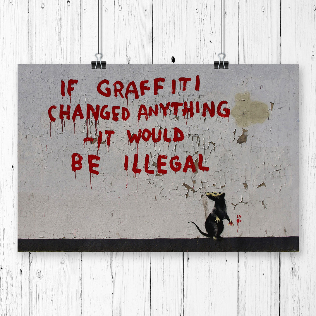 Banksy Rat Graffiti Wall Art - Frameless Print
