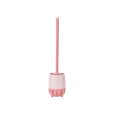 Brosse de toilette morte en coin avec poignée longue et base murale, poils doux, nettoyage pour salle de bain, rose 19,7 x 4,3 x 4,3 po