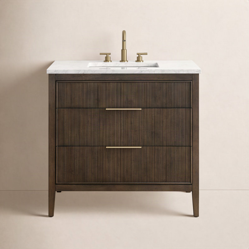 Emma 36" W Single Vanity, Chestnut Brown