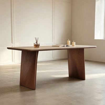 Modern Walnut Sintered Stone Table