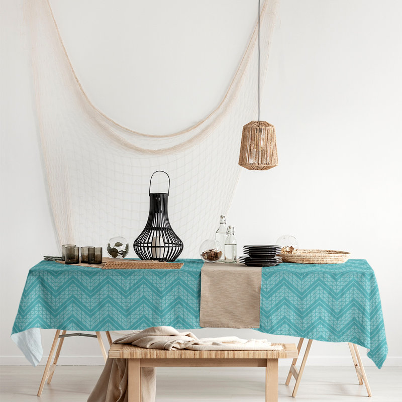 Nappe à chevrons à la main classic Stephenie, Bleu sarcelle