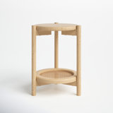 Coastal Natural 20"H Side Accent Table with Mango Wood and Rattan - 15" x 15" x 20"