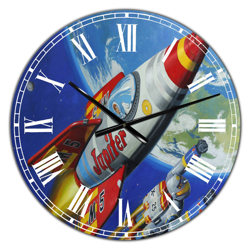 Grande horloge murale moderne Space Patrol 2, Petit