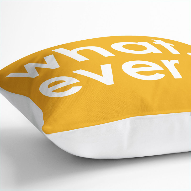 Whatever Yellow Scatter Cushion, White, 55cm H x 55cm W x 20cm D